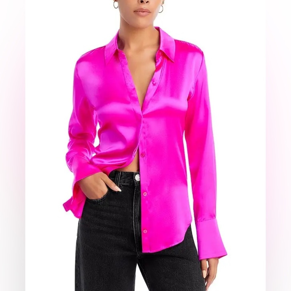 Generation Love Fuchsia Silk Blouse
